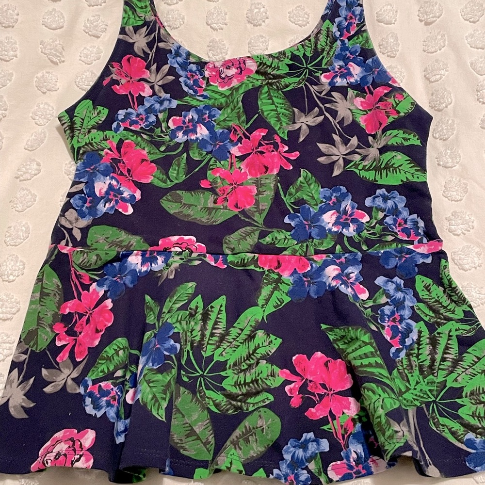Express peplum summer tropical tank